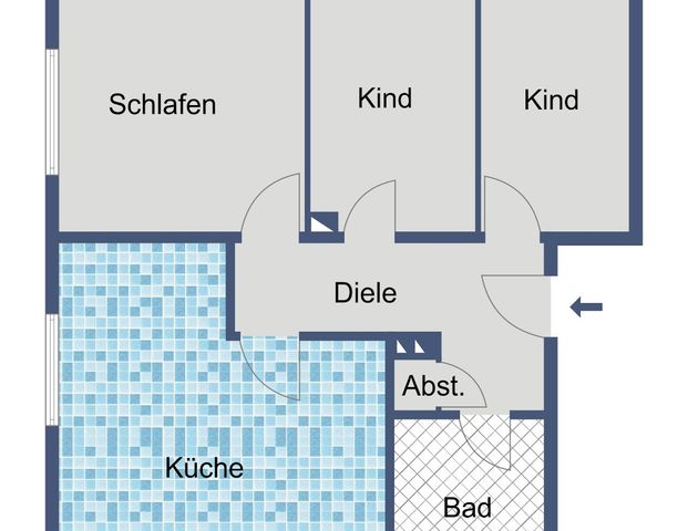3-Zimmer-Wohnung im Erdgeschoss mit Kellerraum - Foto 1