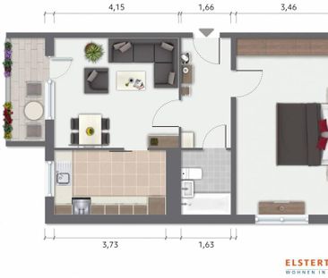 Kleine 2-Raum-Wohnung für Sportliche! Küche mit Fenster // Wannenba... - Photo 6