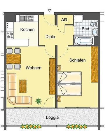 WBS bis mind. 65qm erforderlich!! – Schöne 2-Zimmer-Wohnung mit großen Balkon! - Foto 5