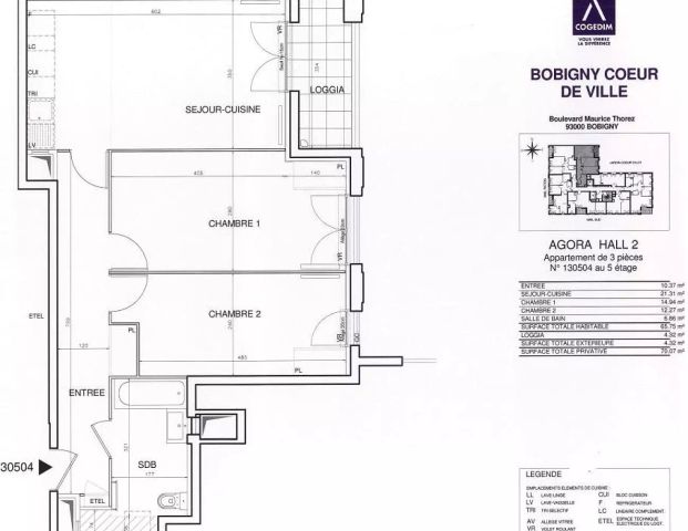 location Appartement T3 DE 65.8m² À BOBIGNY - Photo 1