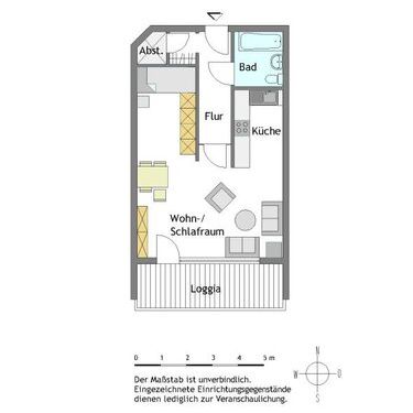 WBS erforderlich - 1-Zimmer-Wohnung in Mülheim-Broich - Foto 2