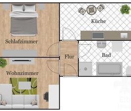 Niedliche und praktische 2 Raum Wohnung mit Tageslichtbad, Wanne un... - Photo 3