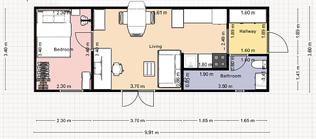 1½-værelses studiebolig (med terrasse eller altan) - Foto 4