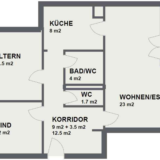 3.5 Zimmer, 85 m², 3. Stock - Foto 2