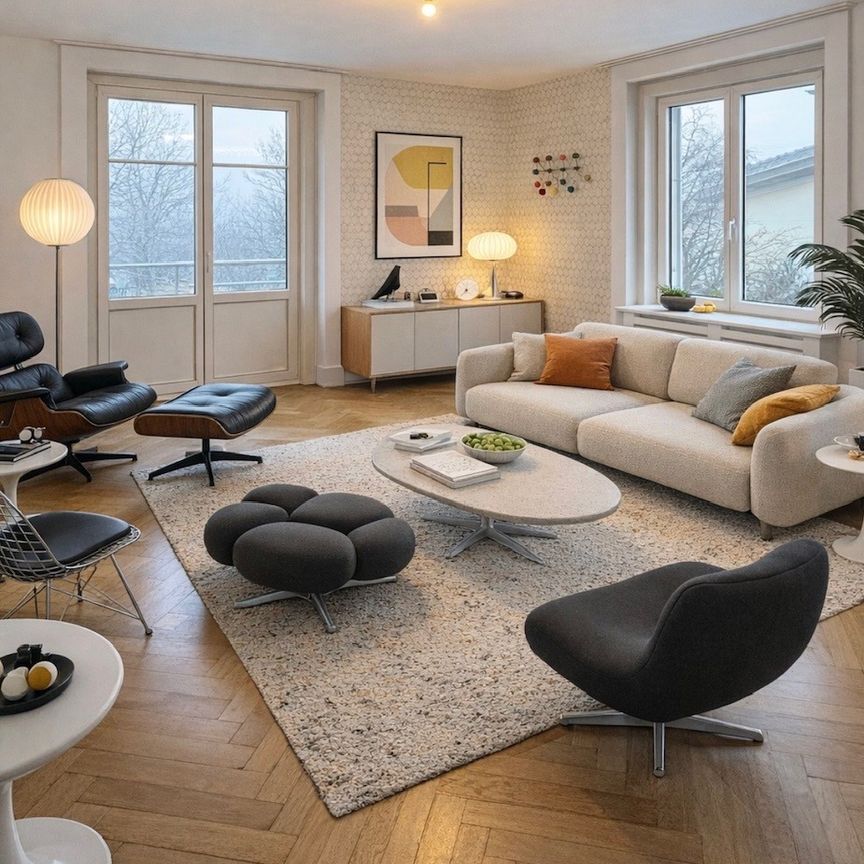 Joli appartement de 4 pièces au 1er étage avec balcon et jardin commun au centre du village de Travers - Photo 1