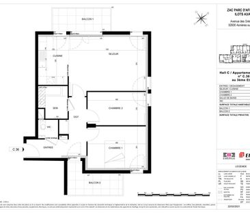 location Appartement T3 DE 64.35m² À ASNIERES SUR SEINE - Photo 2