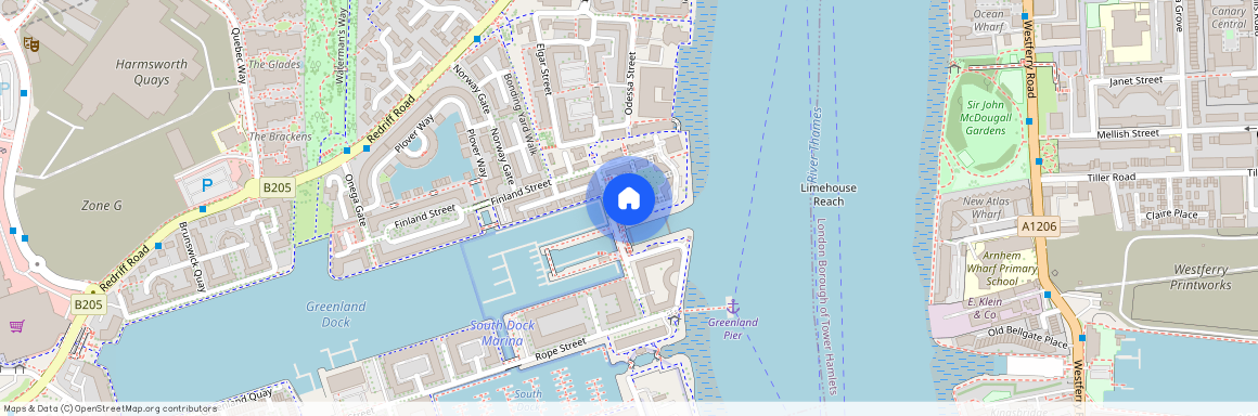 Double Room in a professional house share situated in a riverside development, next to Greenland Docks, Surrey Quays