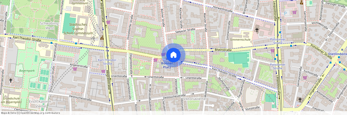 Karl-Theodor-Straße, 80803 München Schwabing ca. 3, 1 km north of Munich-center