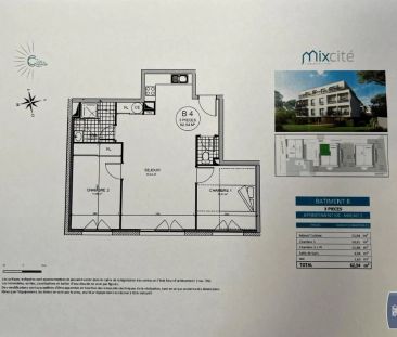 Appartement à louer 3 pièces 62.54m² - Photo 2