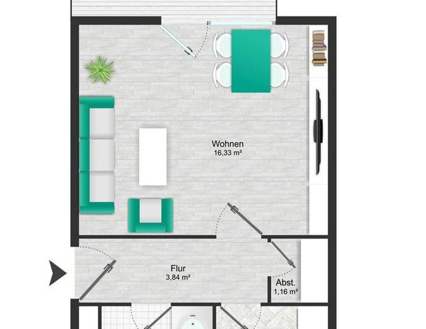 Moderne 1-Zimmer-Wohnung mit Balkon in München - Foto 1