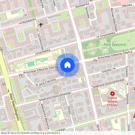 ul. Antoniego Edwarda Odyńca, Wierzbno, Mokotów, Warszawa, mazowieckie