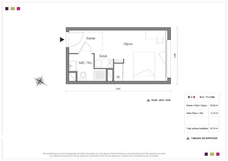 Location Appartement 1 pièce 19m² AUZEVILLE TOLOSANE 31320 - Photo 5