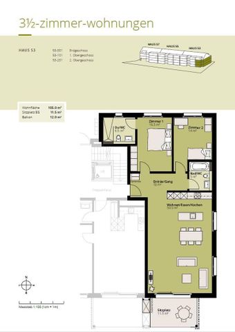 3.5 Zimmer, 105 m², 2. Stock - Photo 2