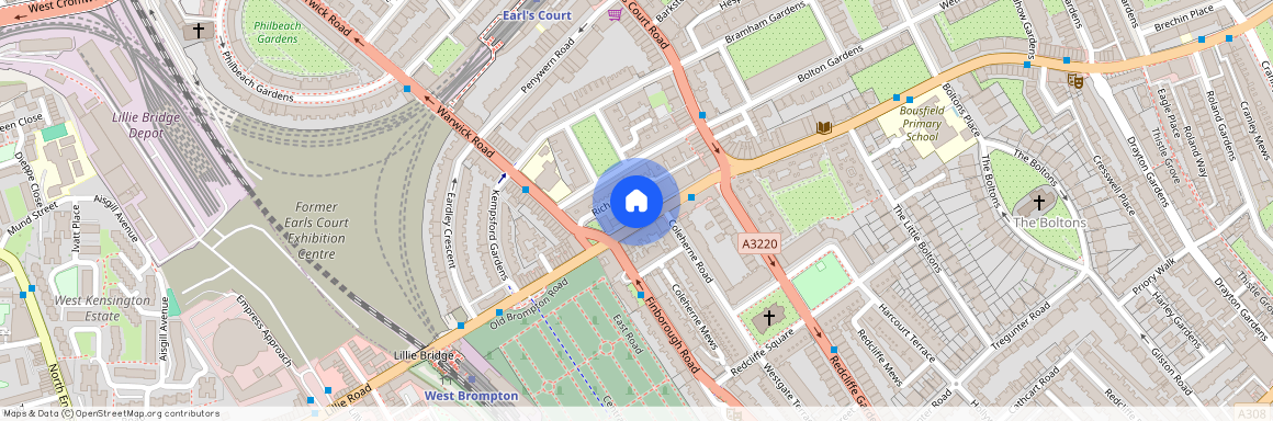 Redcliffe Close, Old Brompton Road, London