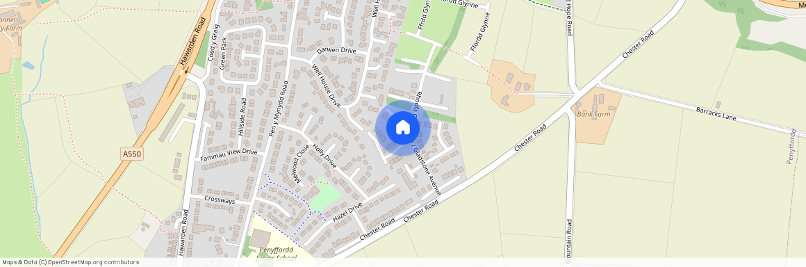 Rhodfa Gladstone, Penymynydd, CH4