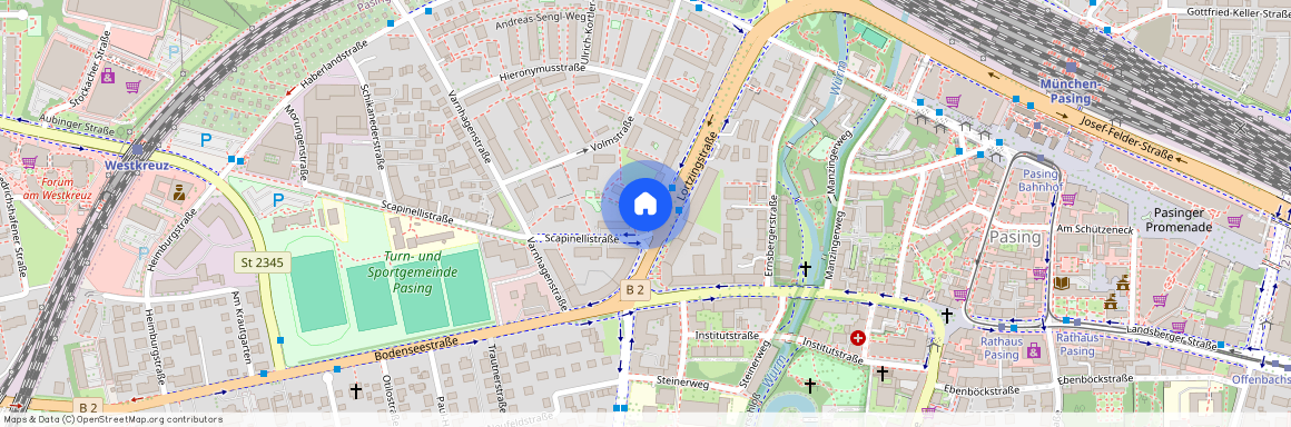 Lortzingstraße, 81241 München Pasing ca. 9, 4 km west of Munich-center