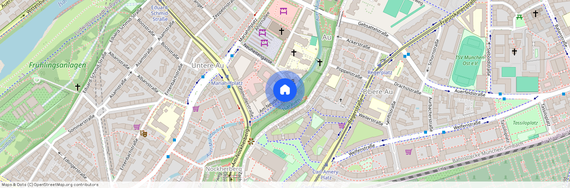 Am Neudeck, 81541 München Au-Haidhausen ca. 1, 8 km south of Munich-center