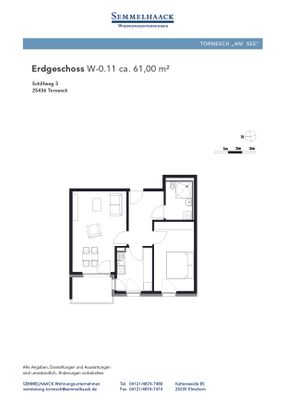 moderne 2-Zimmmer Wohnung im Wohnquartier Tornesch "Am See" - Photo 1