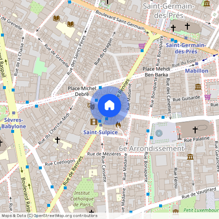 Rue du Vieux Colombier et Rue de Rennes 75006 Paris (6e arrondissement)