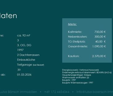 Modernes 3-Zimmer-Penthouse mit 2 Dachterrassen, EBK und TG-Stellplatz - Foto 1