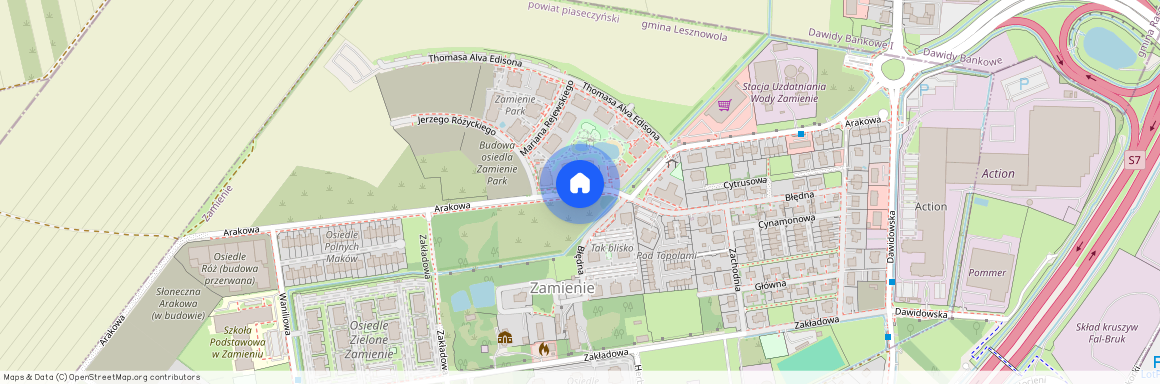 ul. Arakowa, Zamienie, Lesznowola, piaseczyński, mazowieckie