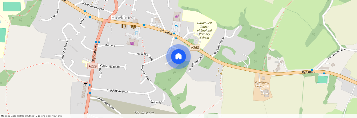 Close to local amenities in Hawkhurst