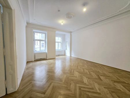 Eleganz trifft Moderne: Altbauwohnung 3 Zimmer + Wohnküche, 2 Bäder, Stuckdecken und Frischgrätparkett in der Porzellangasse - Photo 3