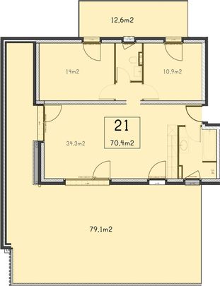 Appartement 3.5 pièces - Photo 1