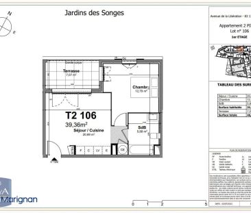 Appartement à louer 2 pièces 39.36m² - Photo 2