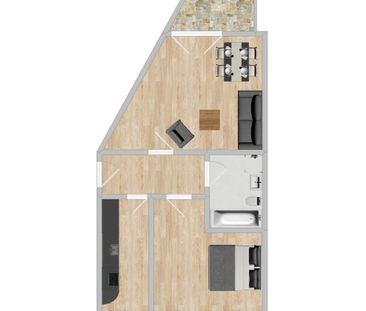 *NEU Renoviert* 2-Raum Wohnung mit Terrasse und Garten - Photo 1