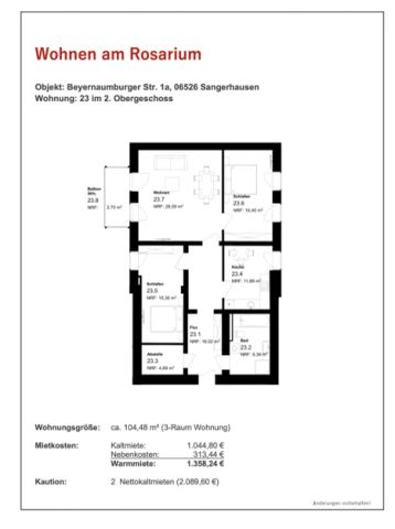 Kernsanierte 3-Zimmerwohnungen am Rosarium Sangerhausen - Photo 3