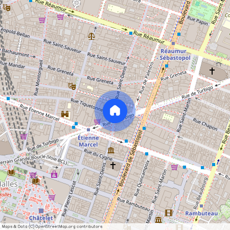 Rue Tiquetonne& Rue de Turbigo 75002 Paris (2e arrondissement)