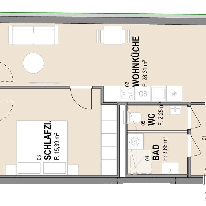 Geförderte Neubauwohnung mit Balkon im 4. Stock - Photo 1
