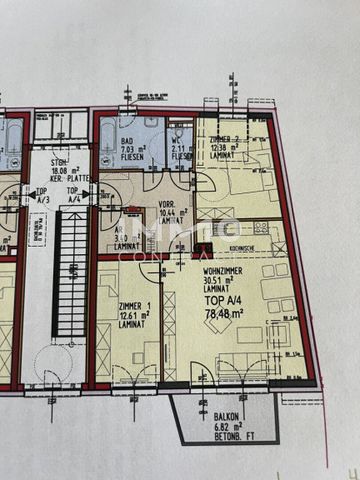 Helle 3-Zi-DG-Wohnung mit Balkon & Stellplatz in Pöchlarn, 78m², Miete €998 - Förderbar - Foto 2