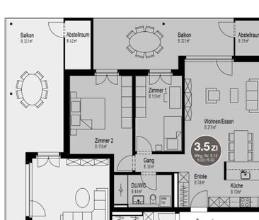 lichtdurchflutete 3.5 Zimmer Wohnung - Foto 5