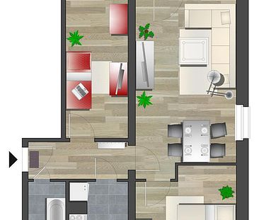 3-Raum-Wohnung in schöner Wohnlage - Foto 5
