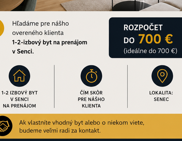 PRENÁJOM - 1 alebo 2-izbový byt SENEC - Photo 1