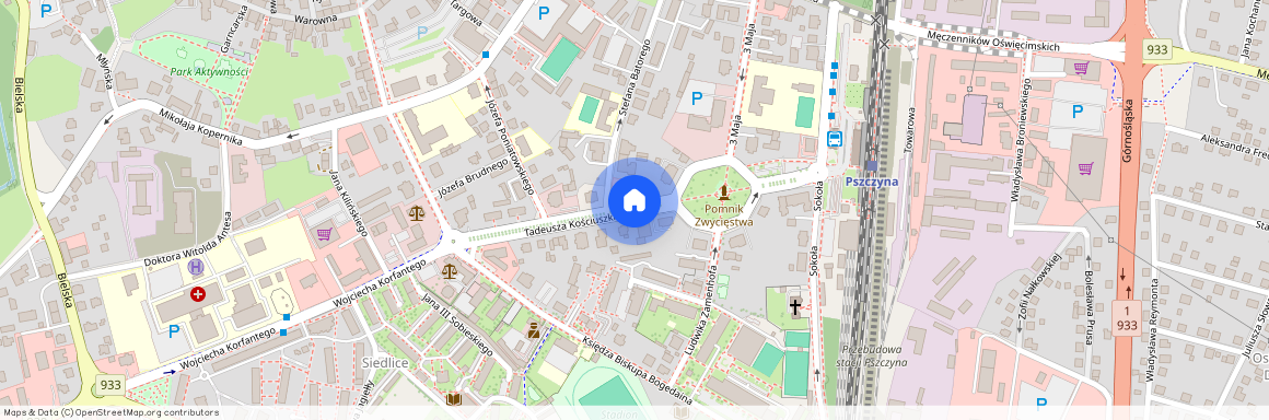 ul. Tadeusza Kościuszki, Pszczyna, Pszczyna, pszczyński, śląskie