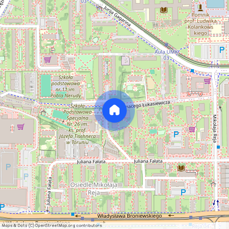 ul. Juliana Fałata, Bydgoskie Przedmieście, Toruń, kujawsko-pomorskie