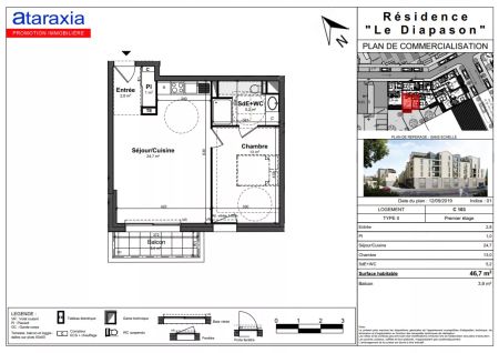 Appartement Tours 2 pièce(s) 46.70 m2 - Photo 2