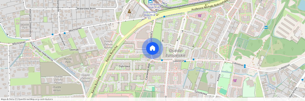 ul. Czerwone Maki, Ruczaj, Dębniki, Kraków, małopolskie