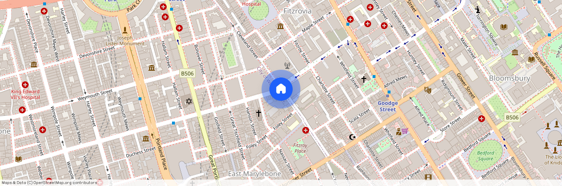 Cleveland Street, Fitzrovia, London, W1T