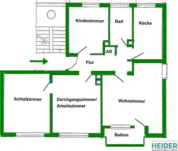 3 Zi-Wohnung mit Durchgangszimmer und Südbalkon im südlichen Stadtbereich - Foto 6