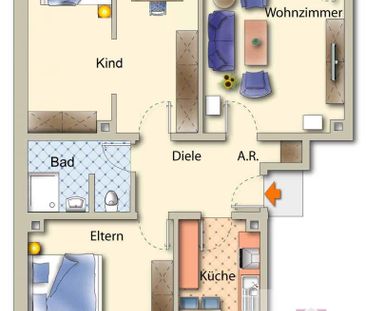 5744: Hilden City! Frisch renovierte 3,5-Zimmer-Wohnung mit Balkon ... - Foto 5