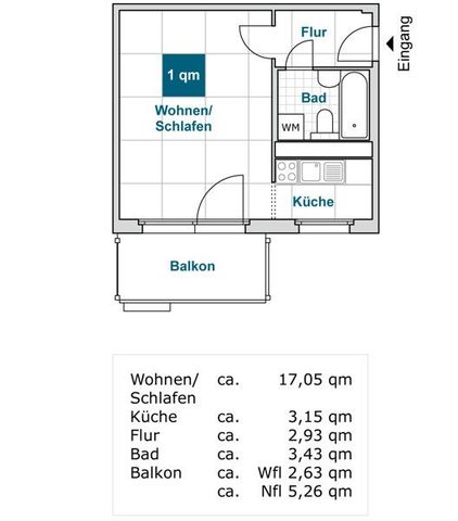 1-Zimmerwohnung mit Balkon im 1.OG! - Foto 4