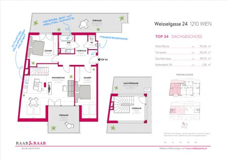 Traumhafte DG-Wohnung in 1210 Wien: 3 Zimmer, 3 Terrassen, modern und zentral! - Foto 5