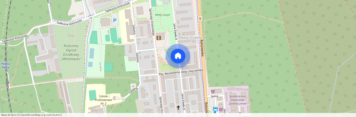 ul. Jana Pawła II, Nowa Dęba, Nowa Dęba, tarnobrzeski, podkarpackie