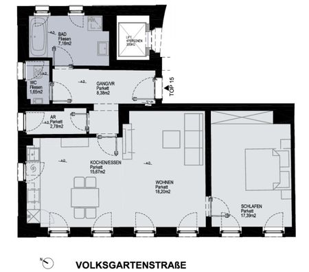 Generalsaniert 2-Zimmer-Altbauwohnung mit voll ausgestatteter Küche und Domblick im Herzen von Linz zu vermieten! - Photo 3