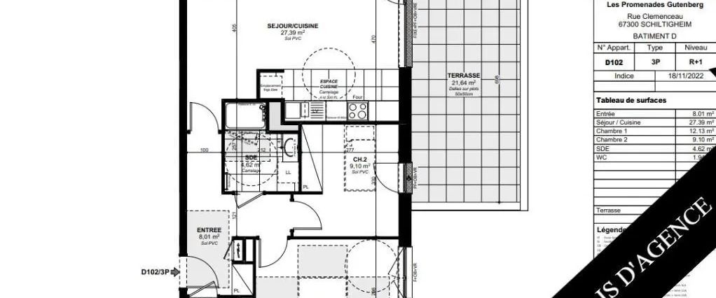 Appartement à louer 3 pièces 63.19m² - Photo 1