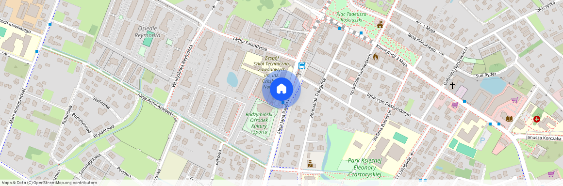 Wołomiński, Radzymin, Aleja, Jana, Pawła, II